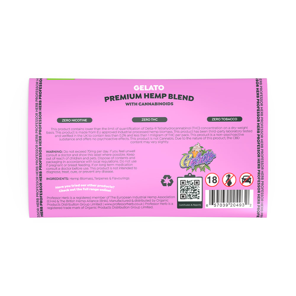 Gelato  - Professor Herb Hemp Smoking Blend