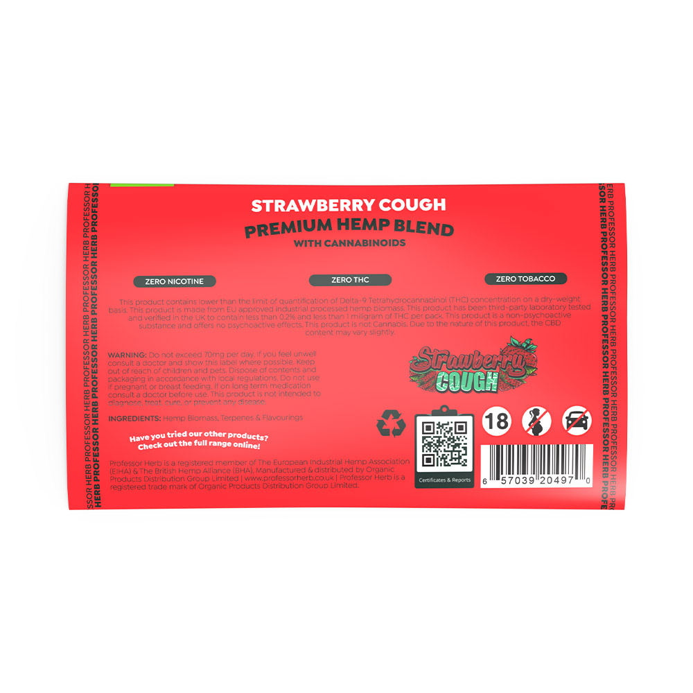 Strawberry Cough - Professor Herb Hemp Smoking Blend