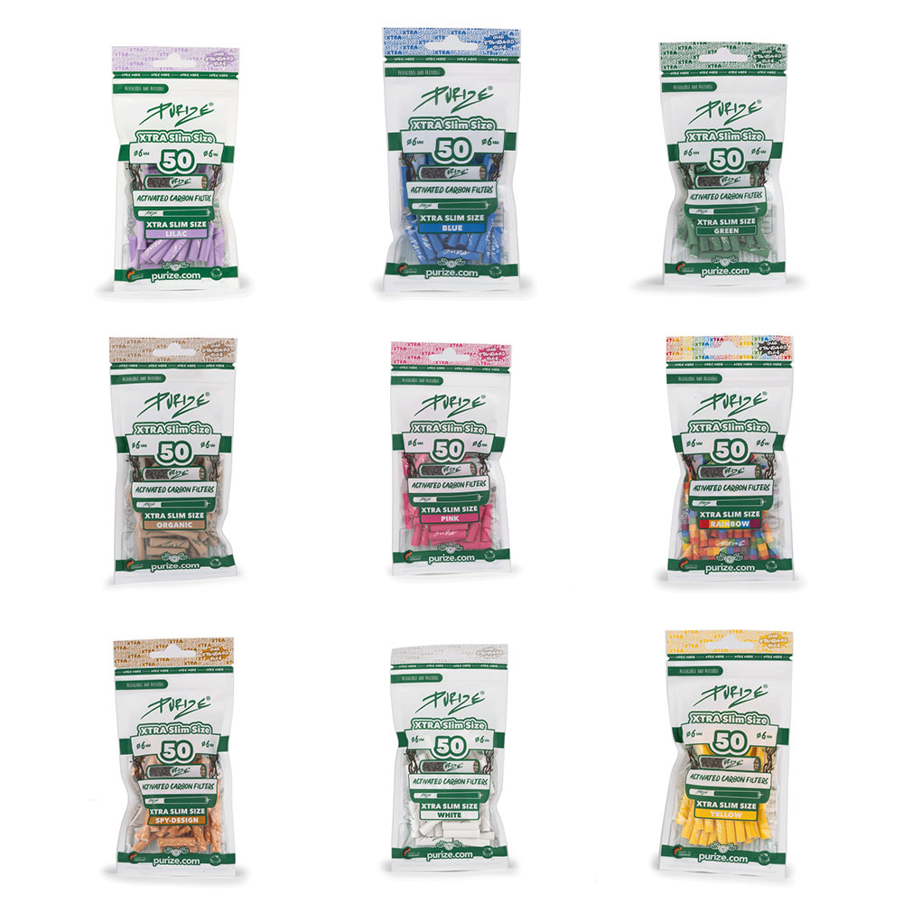 Xtra Slim Filter Tips Bags With Activated Charcoal by Purize