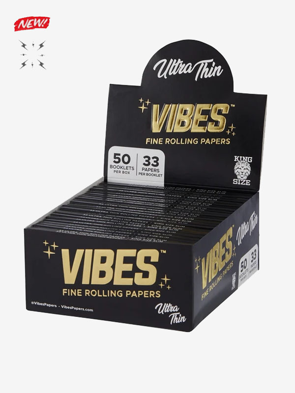 Vibes Rolling Papers – King Size Slim Ultra Thin (Black) Wholesale