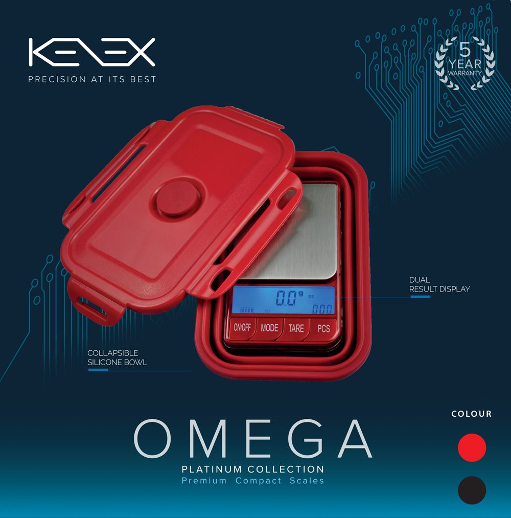 Omega Collapsible Silicone Bowl Digital Precision Scales (Platinum Collection) by Kenex Wholesale