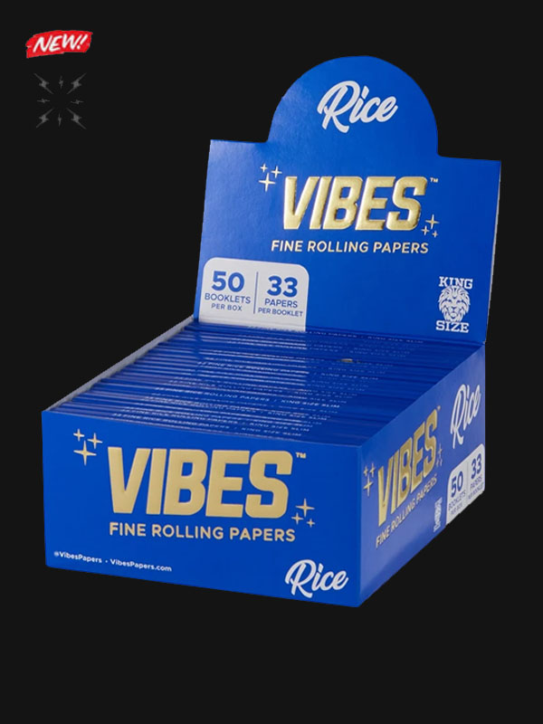Vibes Rolling Papers – King Size Slim Rice (Blue) Wholesale
