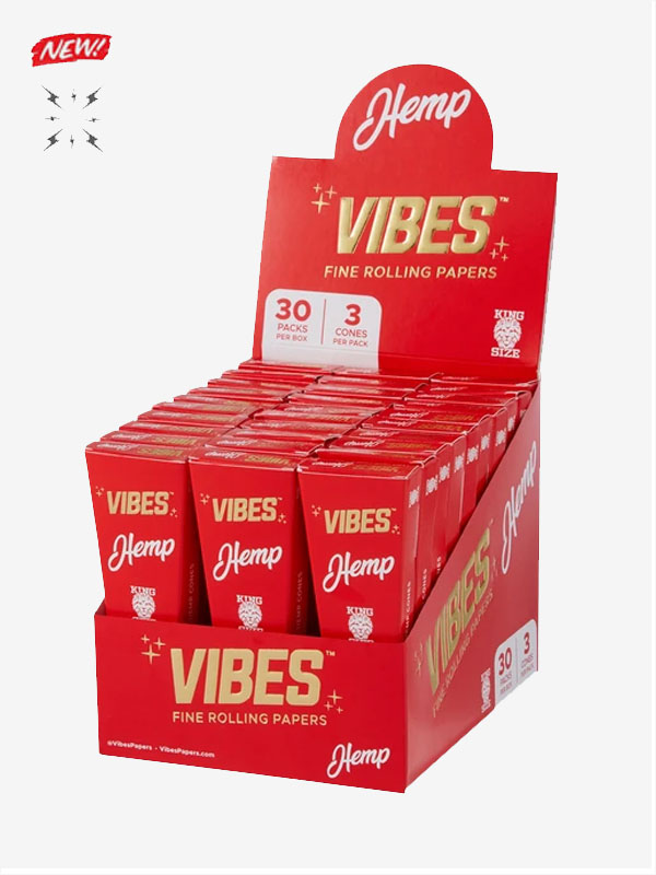 Vibes Cones Coffin Pack – King Size Hemp (Red) Wholesale